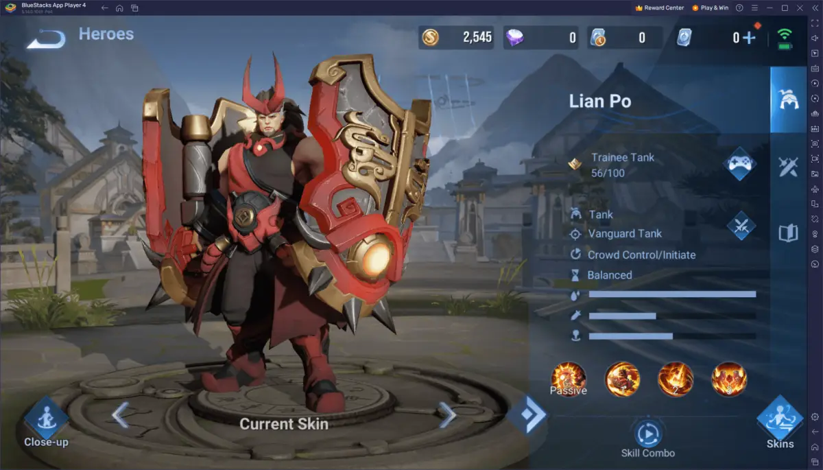 Arcana Hero Lian Po di Honor of Kings, Tank dengan Pusat perhatian Roamer