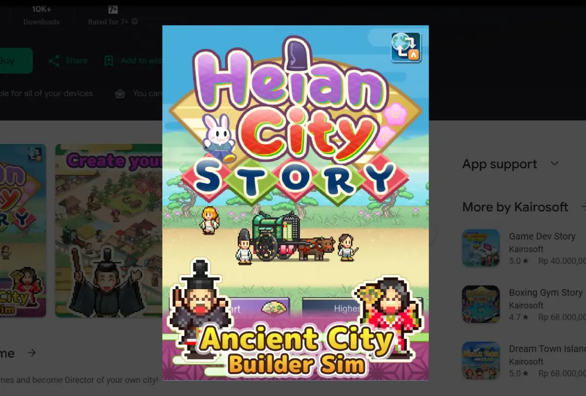 Heian City Story dari Kairosoft Formal Diluncurkan Secara Dunia!