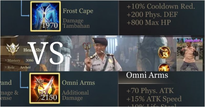 Item Garena AOV Indonesia: Omni Arms Vs Frostcape?