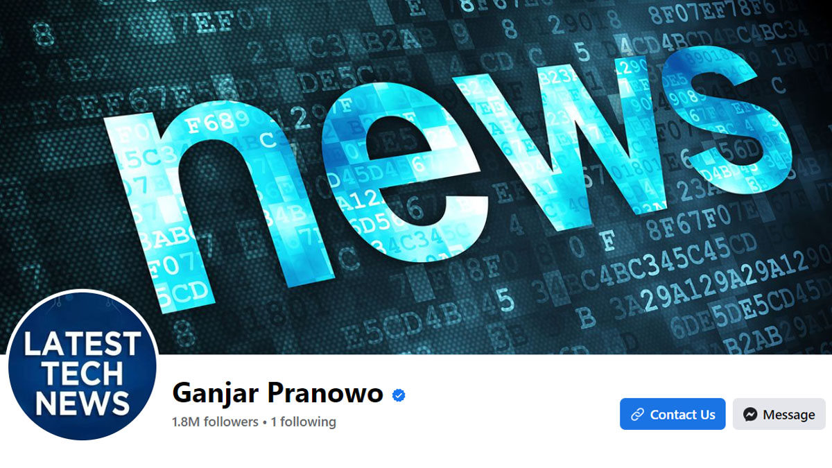 Page Facebook Ganjar Pranowo Diretas?