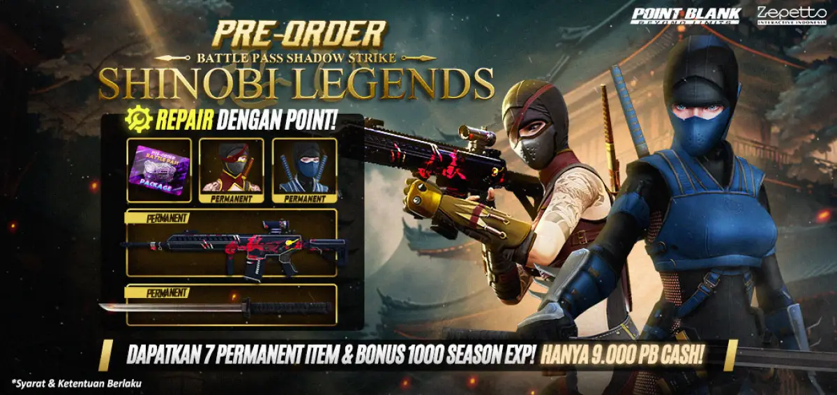 Update Baru Point Blank, Battle Pass Shadow Strike: Shinobi Legends dan Map Tower11